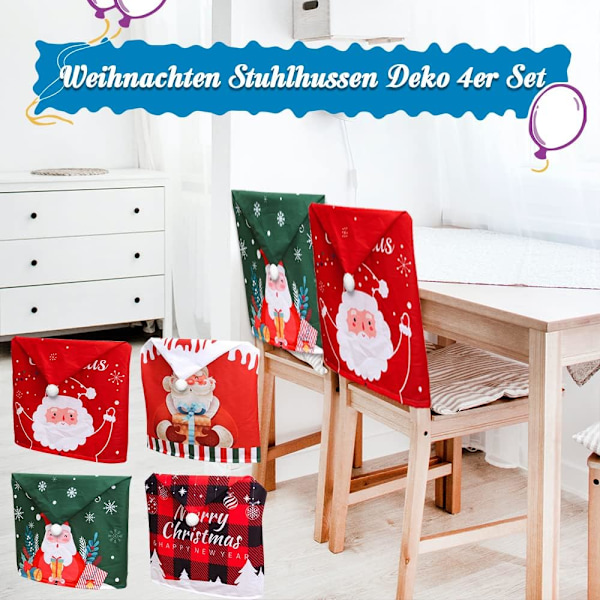 Sett med 4 Jule Stoltrekk, Røde Stretch Jule Stoltrekk