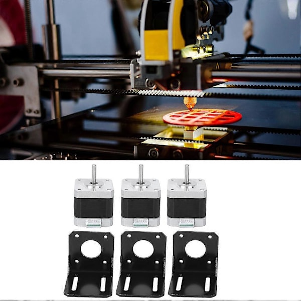 Stepper Motor Rustfrit Stål 4-Ledet Bipolar 3D Printer Tilbehør 40mm 42BYGHW609 12V