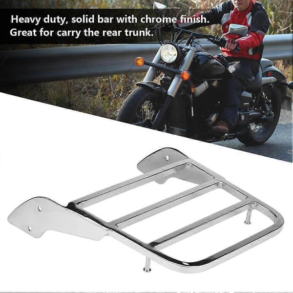 Motorcykel Bakre Sissy Bar Bagagehylla för Honda Shadow VT750 C2 1997-2003 Krom Silver