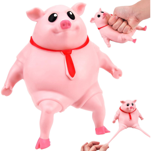 Gris Squeezeboll Leksaker, Anti-Stress Gris Squeezeboll Leksak, Rosa Gris