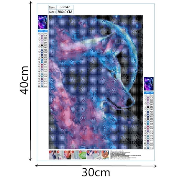 ##/5D diamantmålning-DIY-30x40cm-Cool och arrogant varg##/