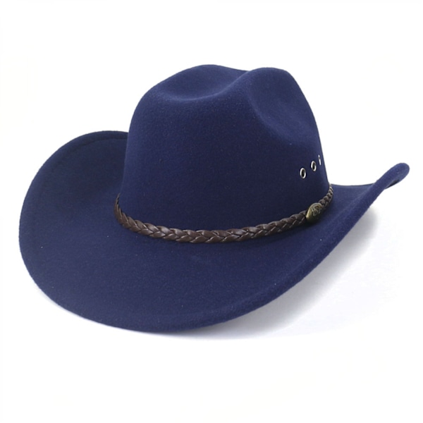 ##/Cowboyhat til kvinder og mænd, westernhat med bred skygge og strop##/