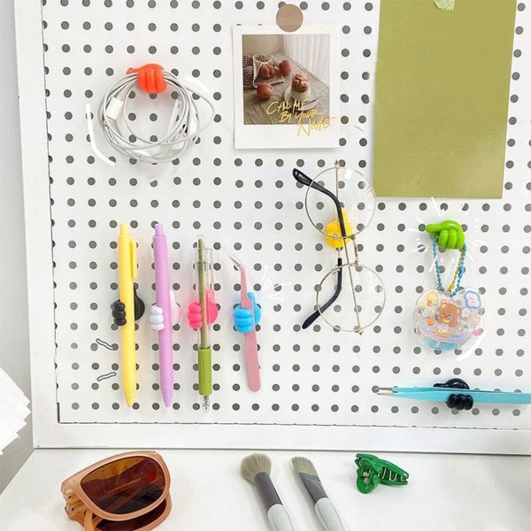 20 stk Tommelkroker Adhesive Hooks, Nøkkelholder for Vegg Fargerik