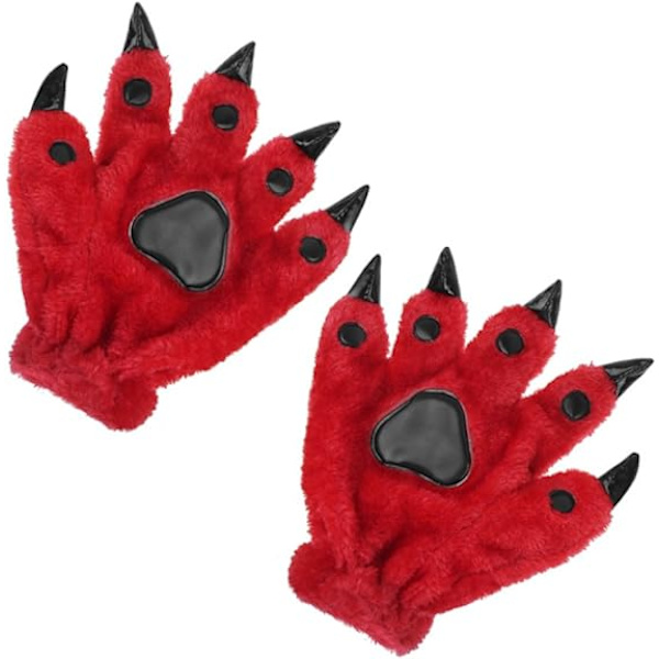 Klorvantar Halloween Röd Karneval Jul Söta Djur Tass Vantar