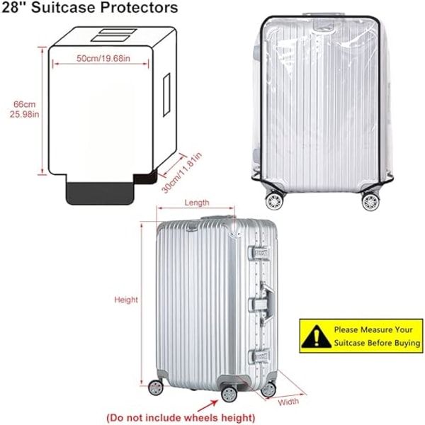 Klar PVC Resväska Skydd, 30 Tum Klar PVC Vattentät Resväska Skydd