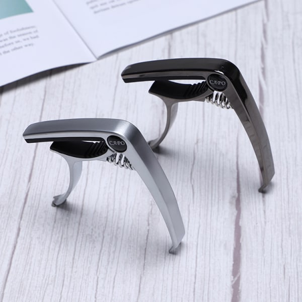 Guitar Capo i Zink Legering (Sort), Metal Capo, Ukulele Klips, Thumbn