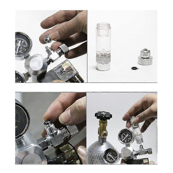 Co2 Trykregulator Natlukning W21.8 Interface Med Magnetventil 2 Manometre Og Bobletæller Til Akvariesystem