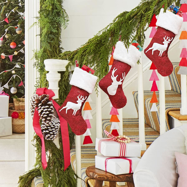 Personlig Julstrumpa Set, Stor Jute Hängande Jul