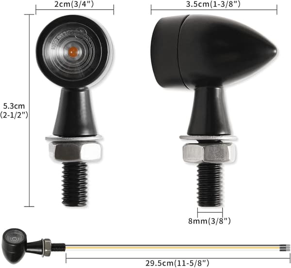 12 V:n LED-vilkut moottoripyörille, 2 kpl Mini-vilkkuja