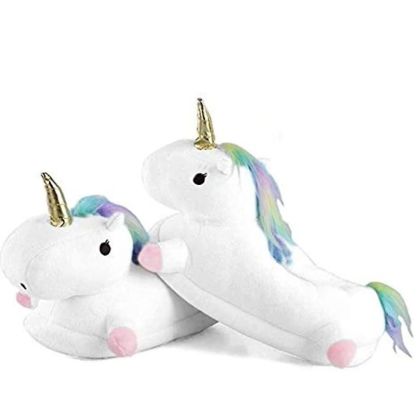 Unicorn Slippers, Winter Plush Slippers Warm Anti-Slip Shockproof