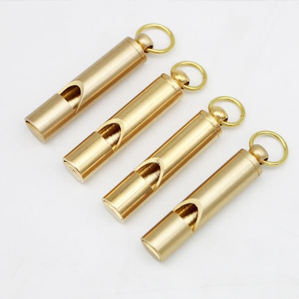 ##/4 st Handgjorda Brass Nödsignalvisselpipor i Mässing och Bambu för Utomhusvandring Camping Jakt Överlevnad##/