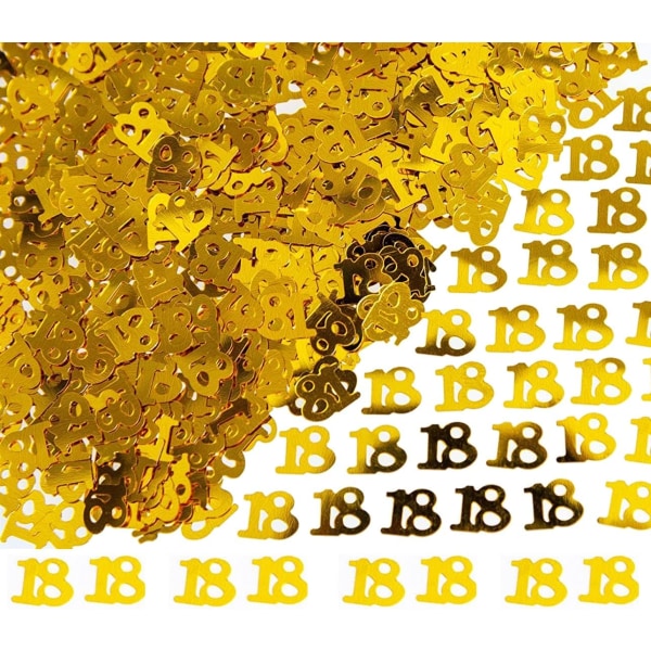 18-årsdagskonfetti, Guldkonfetti 80 15g Bordskonfetti med