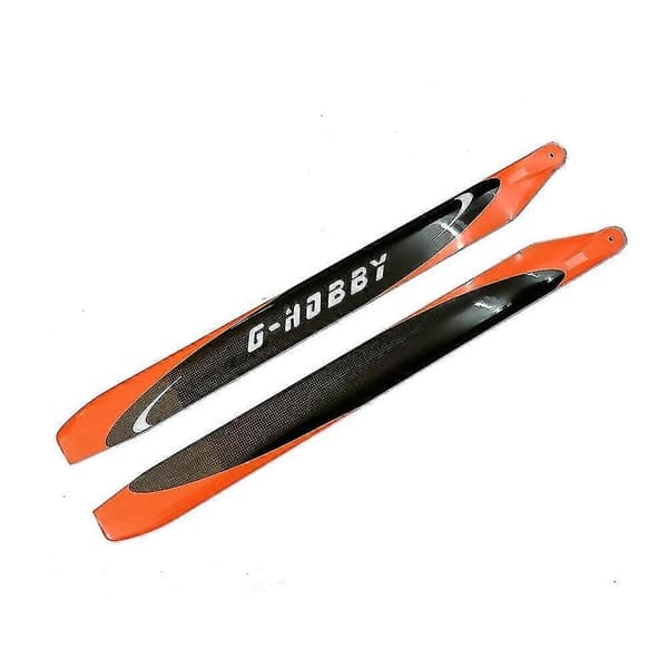 1 par fluorescerende orange 700 mm hovedrotorblade i kulfiber til Align 700 SAB700 X7 RC helikopter