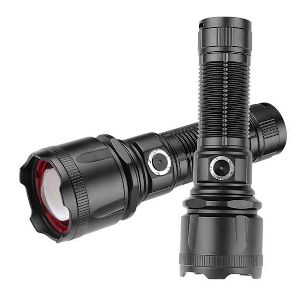 LED-taskulamppu USB ladattava teleskooppinen zoom tehokas taskulamppu