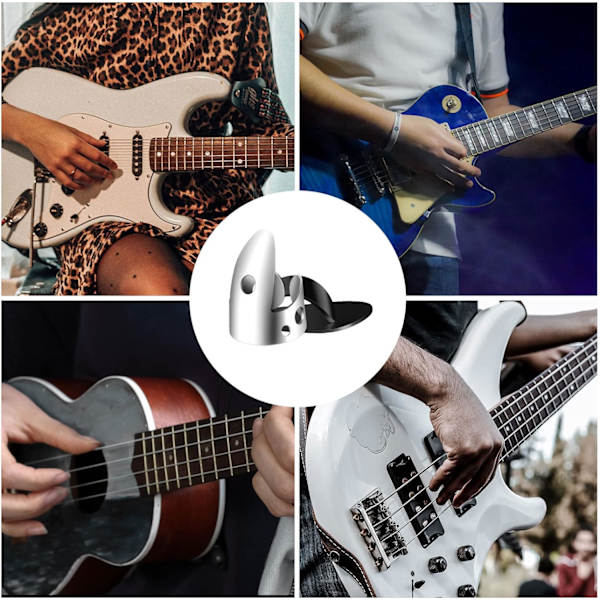 12 st Justerbara Plektrum Fingrar, Gitarrplock Inkluderar 8 st