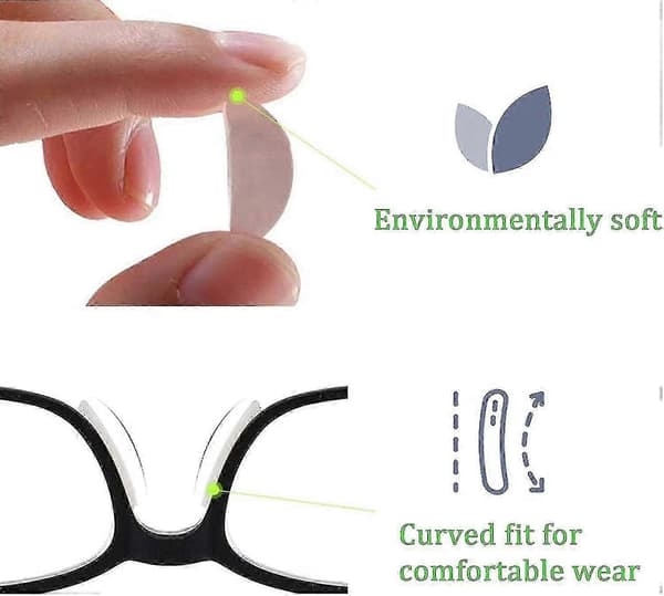 20 Par Brille Næsepuder Anti-slip Silikone Bløde Næsepuder Selvklæbende Næsepuder Briller