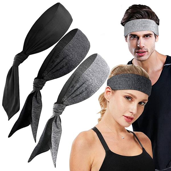 /#/2PCS utomhus snabbtorkande sport elastiska hårband, svart/#/