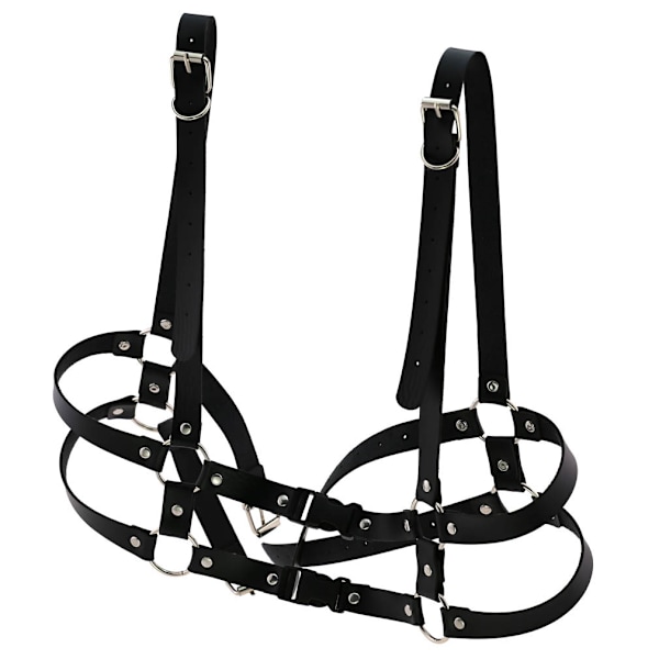 ##/Punk Midjeharness Bälte Läder Kropp Bröstkedja Svart Goth Väst##/