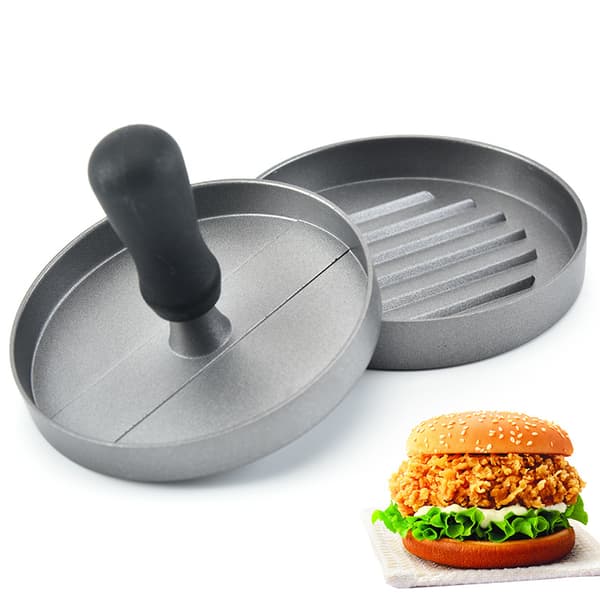 1 st Aluminium Hamburgerpress för Hamburgare Biffar Grillar Burgerpressar med Non-Stick Beläggning