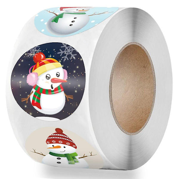 Pyöreät Merry Christmas -tarrat Kiitoskorttipakkaus Pakkausmerkintä Sinetöivät Tarrat Hääkoristeet Kirjatarvikkeet Tarraqy712-500kpl