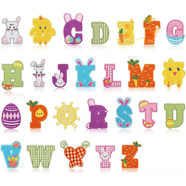 ##/Letter embroidery cloth patch, 26pcs, Easter##/