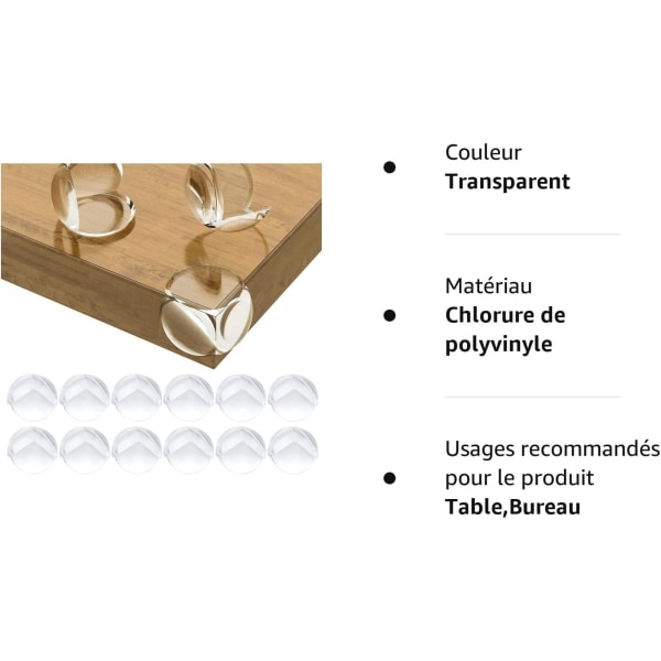 12 gennemsigtige hjørnebeskyttere til babyborde, børnesikkerhedsmøbler