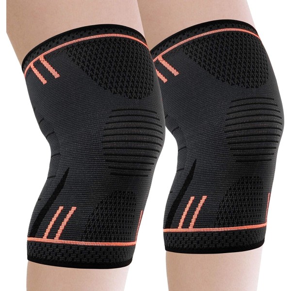 Knee Support Brace 2 Pack, Compression Knee Sleeves for Arthriti  M