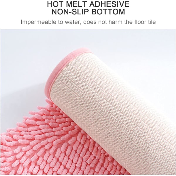 Halvmåne Indgangsdørmatte (Pink), Blød Absorberende Badeværelsesmatte A