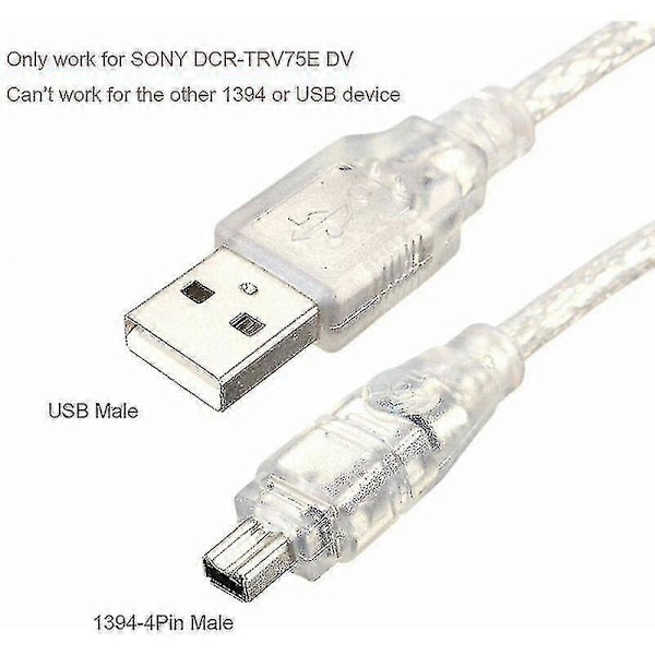 USB Han til Firewire IEEE 1394 4-polet Han iLink Adapterkabel til Sony DCR-TRV75E DV