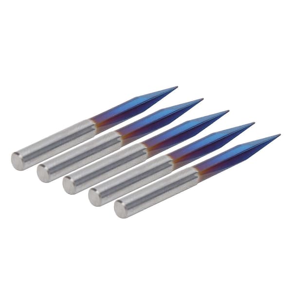 5 st V-spets Gravyrbit 2 Raka Spår 4mm Skaft Ändfräs Snideriverktyg Volframstål 4x0.5x15