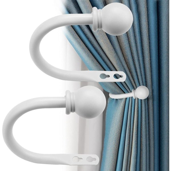 1 Pair Metal Curtain Tiebacks, Curtain Tiebacks Screw Hooks, U-Sh