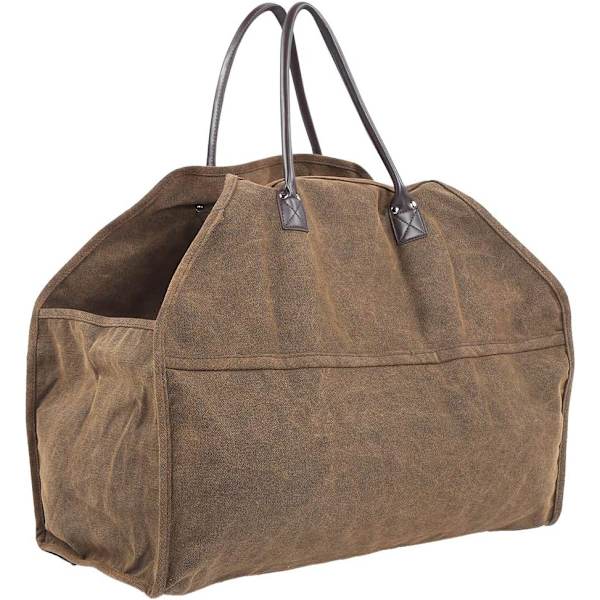 ##/Bærbar Canvas Indkøbspose Brændeopbevaring Organizer Pejs Adgang##/