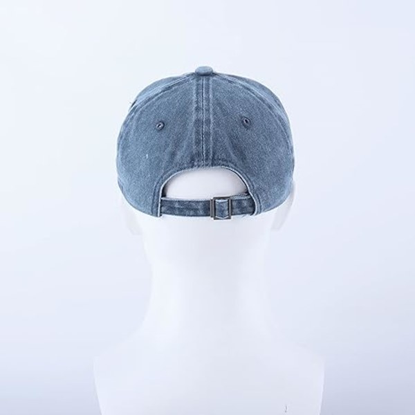 Unisex Basebollkeps i Bomull Passar Män Kvinnor Tvättad Denim Justerbar