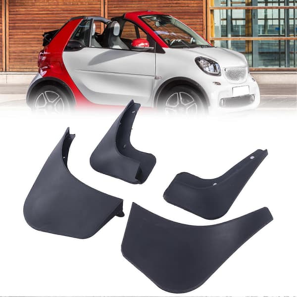 4 ST Bil Stänkskydd 2-dörrars Skärm Ersättning för Benz Smart Fortwo W453 2015–2018
