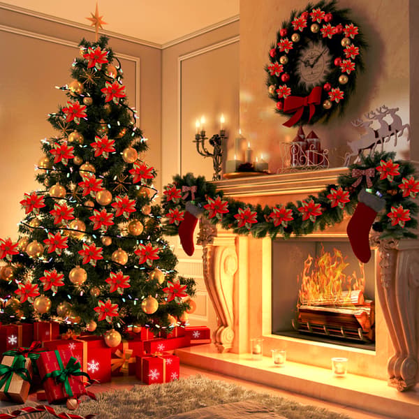 13 st Konst Julgran Blomma Dekoration Paljett Julblomma Jul