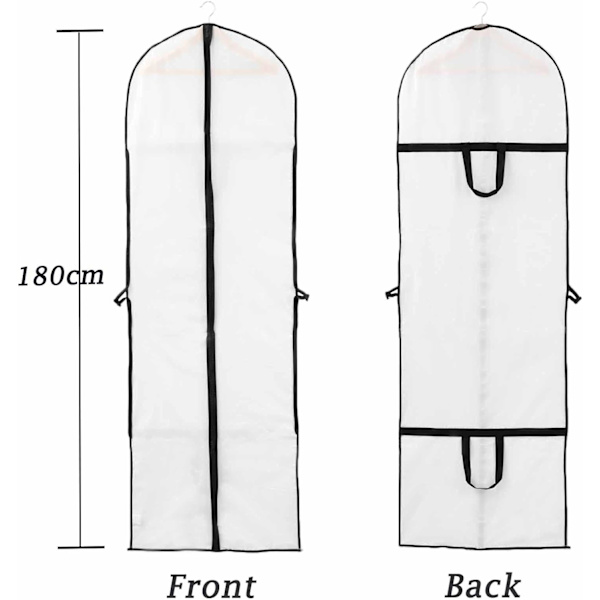 60x180cm (1 kpl) Hääpukupeite Pitkä Takkipeite Morsiamelle ja