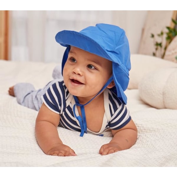 Blå solhatt for babyjenter eller gutter Sommerstrandlue for barn