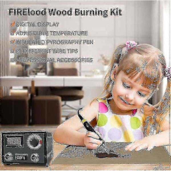 Pyrografi Brännare Kit Dubbel Penna 60w Justerbar Pyrografi