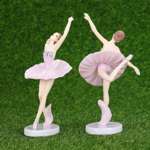 3 stk. balletfigurer i plastik til bordpynt dansende gi