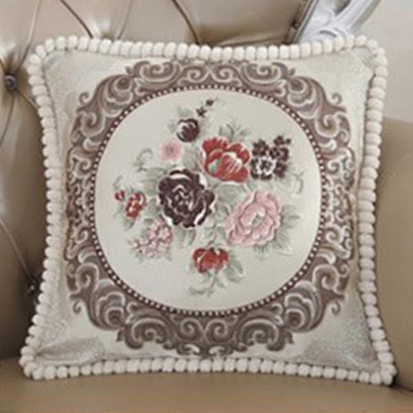 Broderimønster til pudebetræk Bilinteriør Ornamenter Silke Satin Sofa Pude Betræk til Stue 3