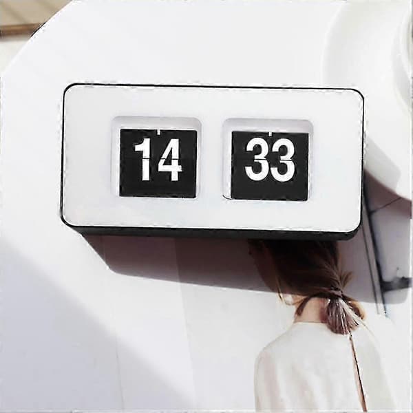 Automatisk Vändklocka, Klassisk Retro Nostalgisk Klocka, Digitalt Skrivbordsbord Sida Ner Klocka, för Familj Säng H
