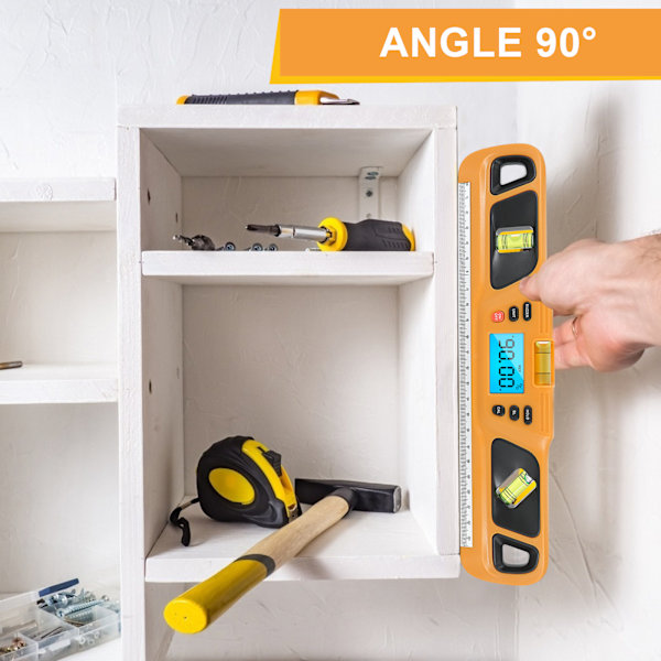 Digitalt vaterpas - Gul Digitalt niveau Vinkel lineal Règ