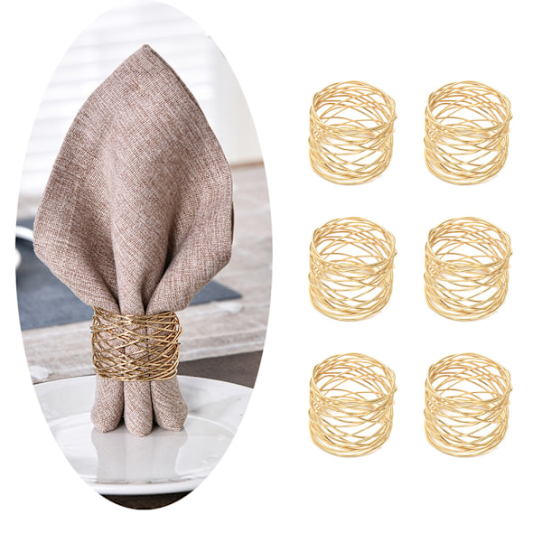 ##/Pieces Christmas Napkin Rings - Gold Wrapped Silk, Unique Napkin ##/