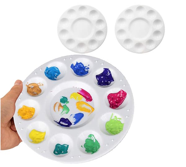 ##/Set med 5 Relaxdays målarpaletter för blandning av färger##/