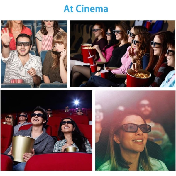 4X 3D-briller Unisex Passiv Polariserte RealD Kino 3D-briller fo