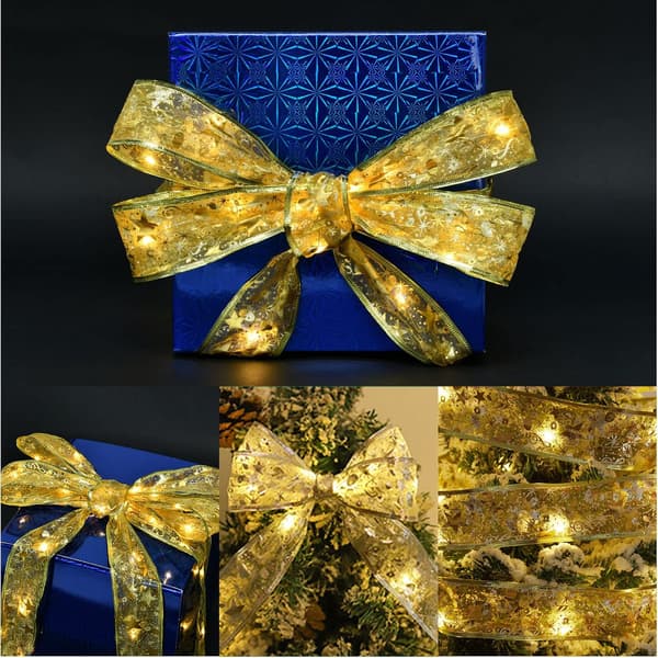 ##/Glimmande Bandljus - Guld, 2M 20LED Bandljus, Jul##/