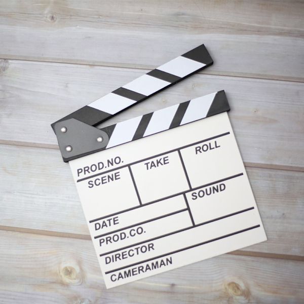 Hvit kinoklapp Hollywood Film scene klappbrett Dekor