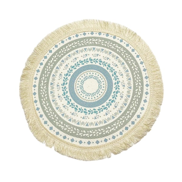 Koppmatta Vackert Fint Hantverk Halkfri Bohemisk Stil Nordisk Värmeisolering Polyester Bomull Matbord Matta Underlägg Hushållstillbehör 34cm C