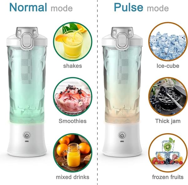 Portabel Blender Personlig Storlek Blender för Shakes och Smoothies med 6 Blad