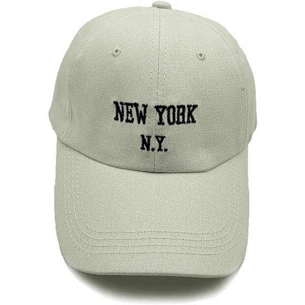 New York Bomuld Baseball Cap Unisex Justerbar Vasket Distressed